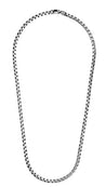 Silver 5mm Men's Gunmetal Round Box Chain