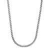 Silver 5mm Men's Gunmetal Round Box Chain