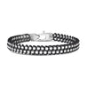 Silver Men's Black Cord Bracelet