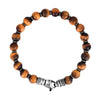 Men's Silver & Tiger's Eye Bead Bracelet