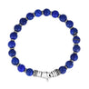 Men's Silver & Lapis Bead Bracelet