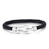 Sterling Silver Men's Leather Buckle Bracelet