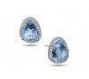 Blue Topaz and Diamond Stud Earrings