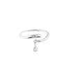 14K White Gold Dangle Teardrop Ring