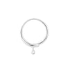 14K White Gold Dangle Teardrop Ring