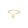 14K Yellow Gold Diamond Bezel-Set Sliding Wire Ring