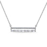 14K White Gold Diamond Bar Necklace