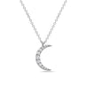 14K White Gold Diamond Pave Crescent Moon Pendant