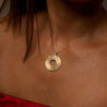 Gold and Diamond Open Circle Pendant