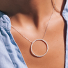 Open Circle Diamond Pendant