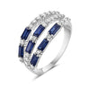 14K White Gold Sapphire & Diamond Ring