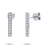 White Gold Diamond Pave Bar Earrings