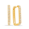 14K Yellow Gold Diamond Square Hoop Earrings