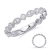 14K White Gold Diamond Stackable Band