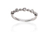 14K Satin Finish White Gold Bezel Diamond Stackable Ring