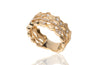 Contemporary 14K Satin Finish Yellow Gold Triple Band Diamond Ring