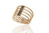 14K Brushed Yellow Gold and Black Diamond Ring