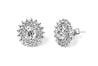 14K White Gold Sunburst Diamond Stud Earrings