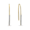 14k Yellow Gold Line Diamond Earrings