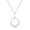 14K White Gold Open Circle Pendant