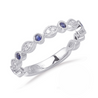 White Gold Sapphire & Diamond Stackable Band